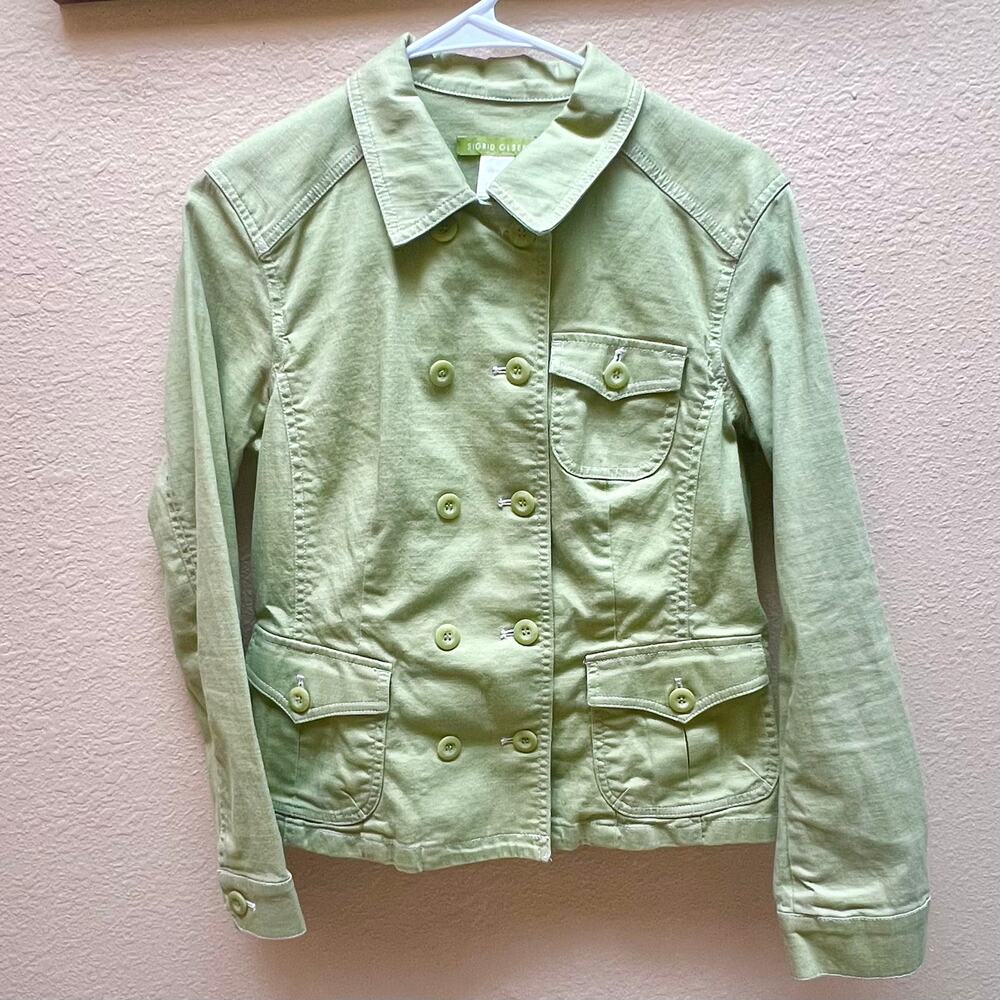 Sigrid Olsen Jacket Womens Size 4 Green Denim Str… - image 1